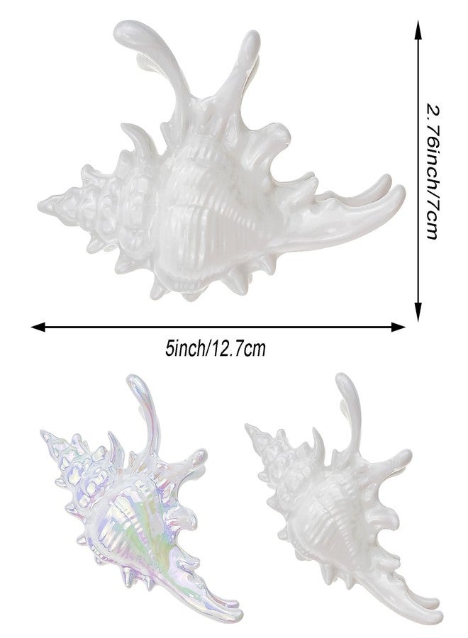 Arvintas 2 Pack Conch Hair Clips for Women Beach Ocean Seashell Large Hair Claw Clips Mermaid Accessories for Thick and Thin Hair - Image 2